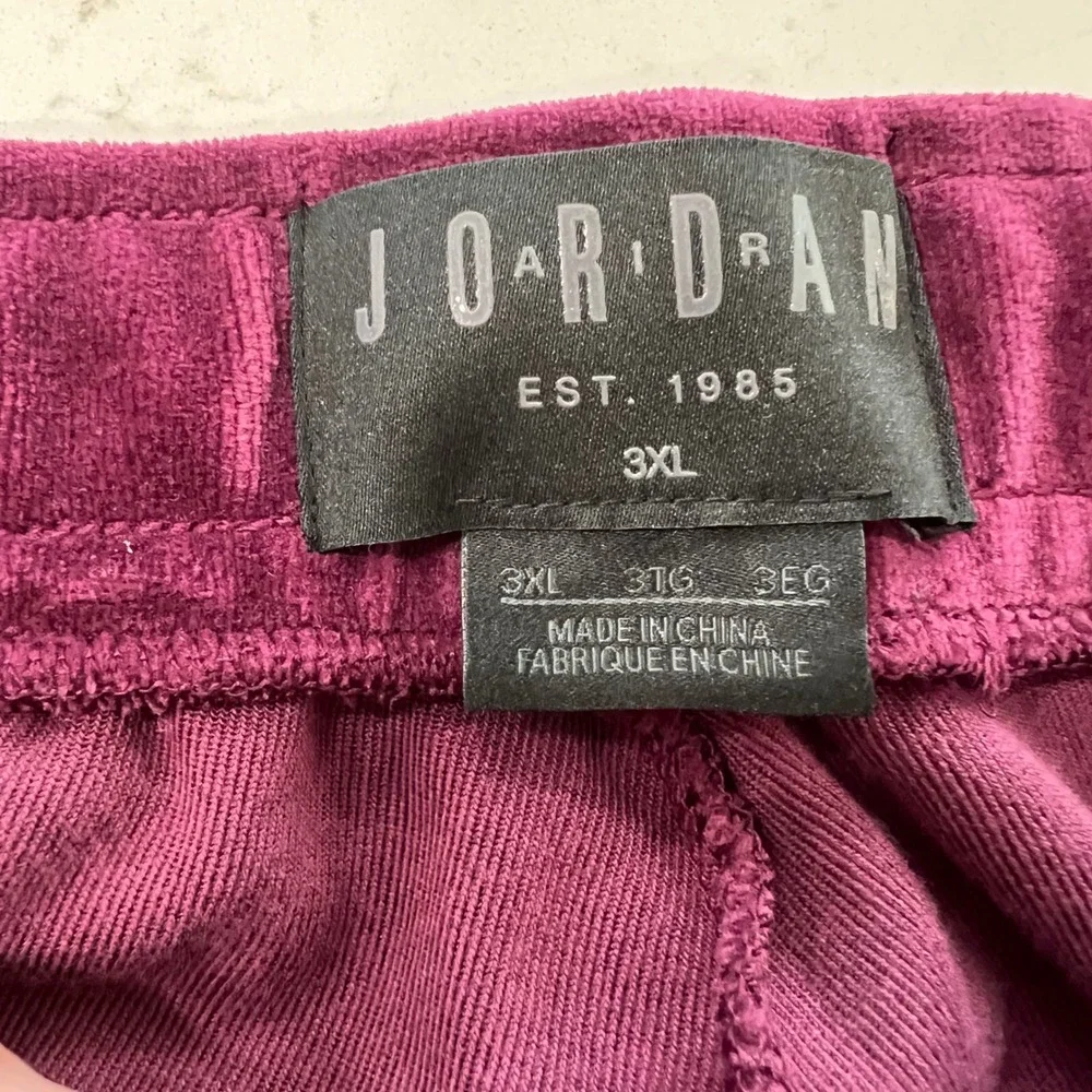 Jordan Mens 3XL Velour Track Pants Burgundy Jumpman Joggers Sweatpants 3TG 3EG